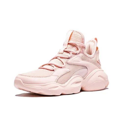 QIAODAN Дышащие Кроссовки с Низким Верхом и Толстой Подошвой для Увеличения Высоты Женские Розовые