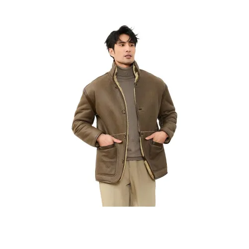 JIMU Merino Двусторонний Экологичный Eco Friendly Shearling Мужское Пальто Натуральная Кожа Куртка Зимняя Овечья Шерсть Мех Мужской