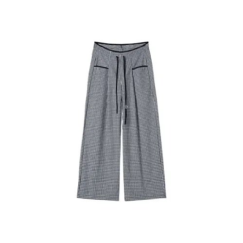 MEANALOT Черный Белый Клетка Женские Повседневные Штаны