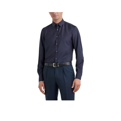 Canali Мужские рубашки морского синего цвета