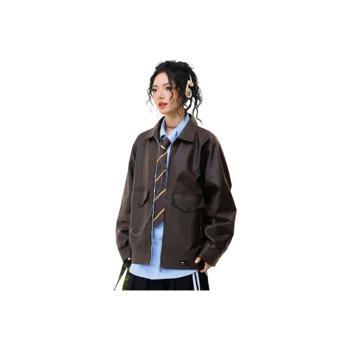 Fakeyoung Кожа Куртка Унисекс