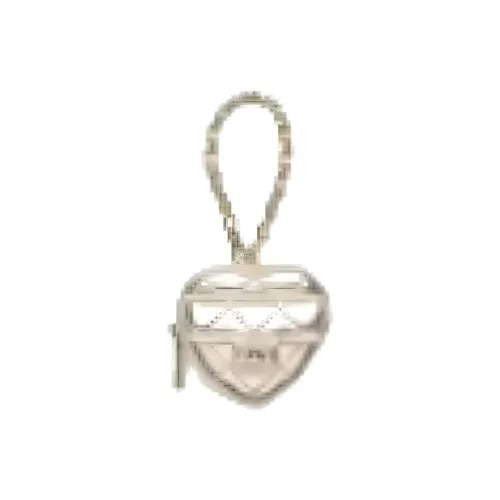 CHANEL Сердце Формированный Дизайн Овчина Сумка Аксессуар Мини Женский Золотой