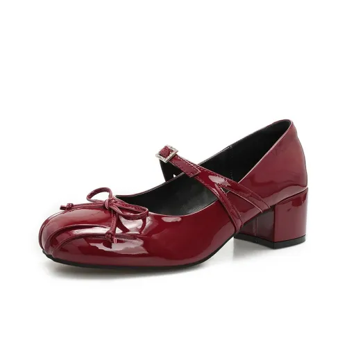 Varib Грубый каблук Мэри Джейн туфли 5CM Женские