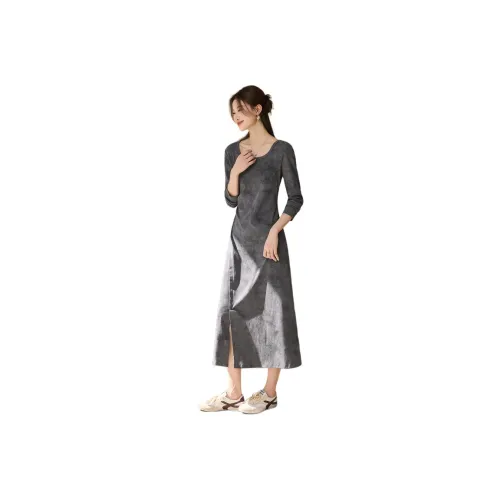 Mo Han Yi Mei Длинное платье с длинными рукавами женское