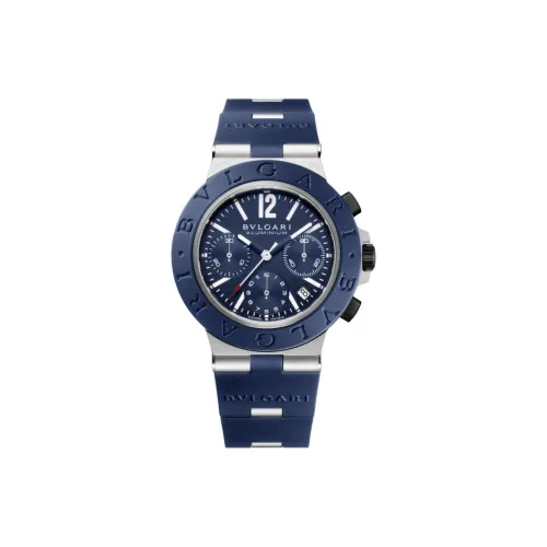 Bvlgari Aluminium Часы Автоматический Механический Механизм Резиновый Ремешок 41 мм Синий Циферблат Унисекс