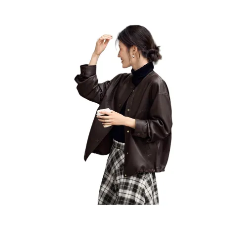 XWI Соус Кофе Женские Кожаные куртки