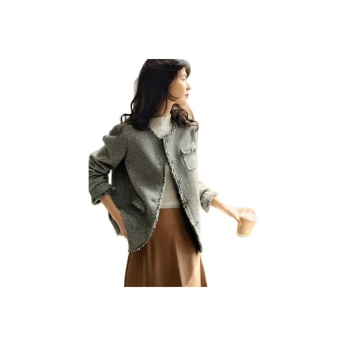 XWI Зеленый Женский Короткий Пальто