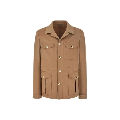 Canali Коричневый Мужской Куртки