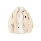 [Вельветовая рубашка] Светлый бежевый (Tb Минималистский стиль Логотип с львом на груди)