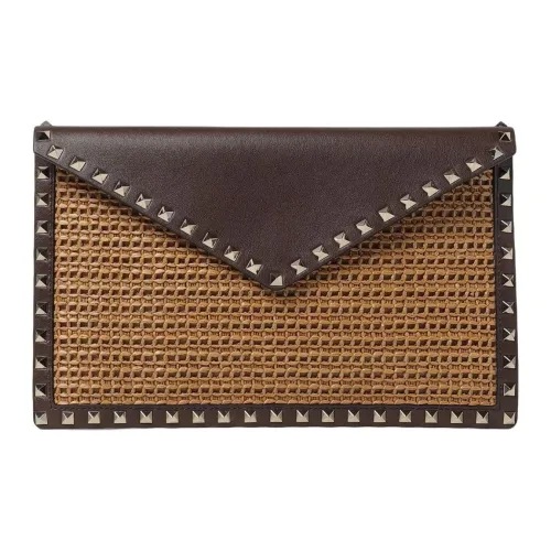 Valentino Рафия Клатч Женский Коричневый