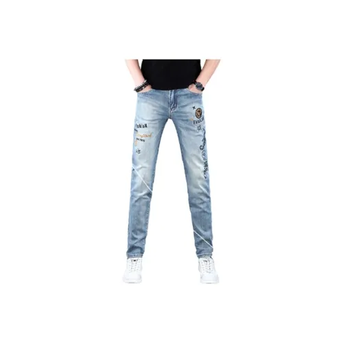 OGQG Light Blue Men's Jeans OGQG Светло-голубые мужские джинсы