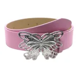 Розовый металл, вырез, застежка-бабочка, ремень