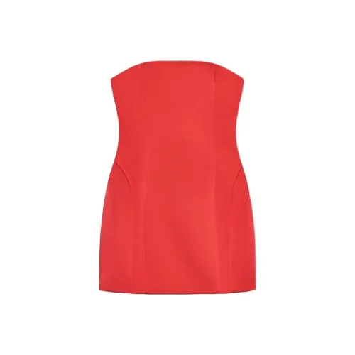 ZARA Red Женские Платья без рукавов