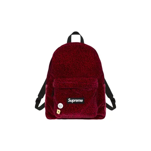 Supreme Нейлон Бархат Рюкзак Стандартный Унисекс Красный