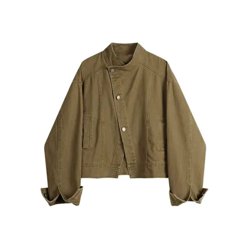 JOPPTI Хаки Женские Джинсовые Куртки