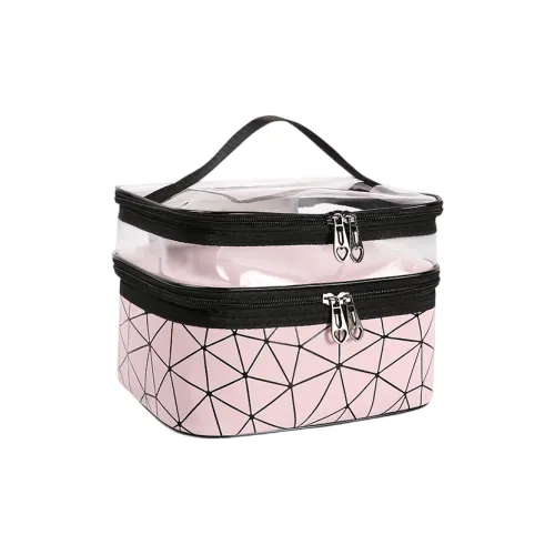 BEAUTIFUL AND CHARMING Двойной слой ромб узор портативная косметичка портативное хранение