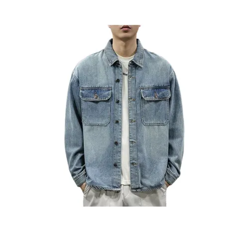 QIANJINNIU Синий Мужской Джинсовые куртки