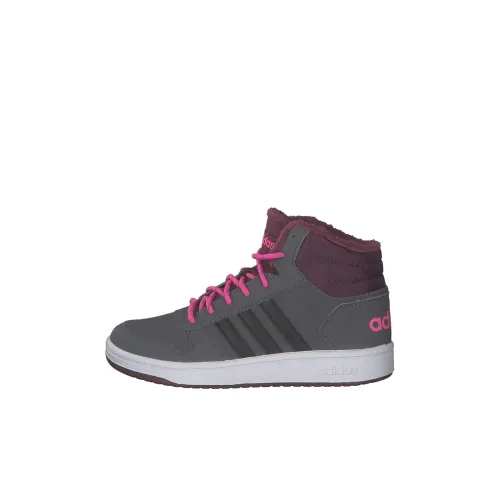 ADIDAS NEO Hoops 2,0 Устойчивый к истиранию MID Топ Детские Баскетбольные кроссовки Холодный серый Детский