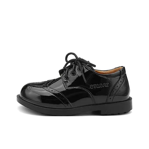 ST SAT Износостойкие противоскользящие низкие кожаные туфли для детей
