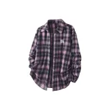 Розовый Черный Клетка (Y Блок Английский Логотип на груди)