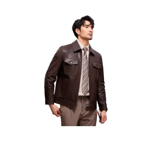 JIMU Натуральная кожа Мужская куртка из овечьей шкуры Весенний байкерская кожаная куртка Рабочая одежда Облегающий крой Пальто Мужской