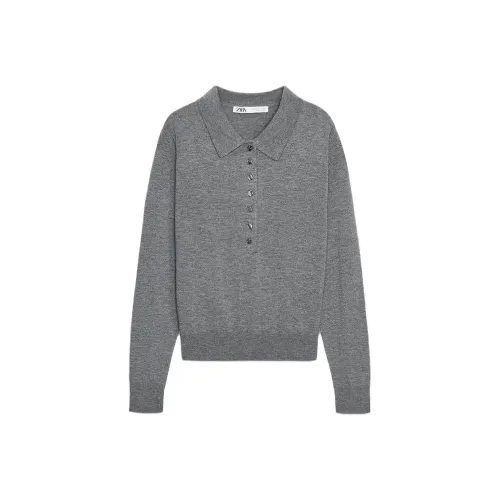 ZARA Зебра с принтом серый женский трикотаж