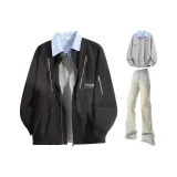 Чёрный+Светло-Серый Свитшот+Жёлтый Грязный Брюки