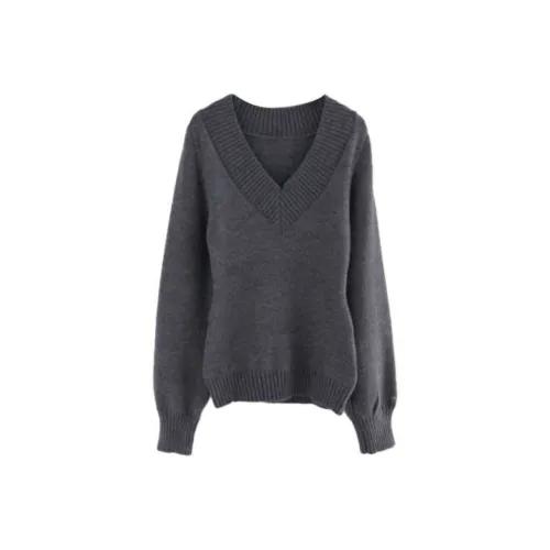 LOWEAR Смелый Off Плечо V KNIT Свитер Женские