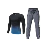 Комплект одежды [Черный Синий Топ + Серые Штаны]