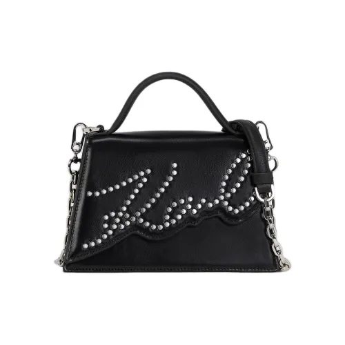 Сумка через плечо из кожи Karl Lagerfeld женская черная