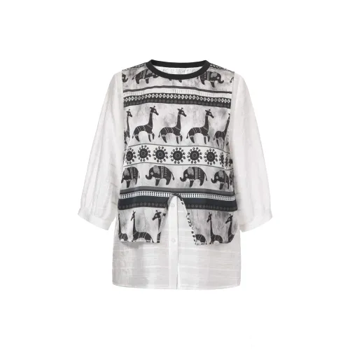 MSSHE Чисто белый Женские Рубашки