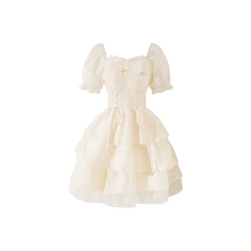 WOVLAS Короткий рукав Платье Женское