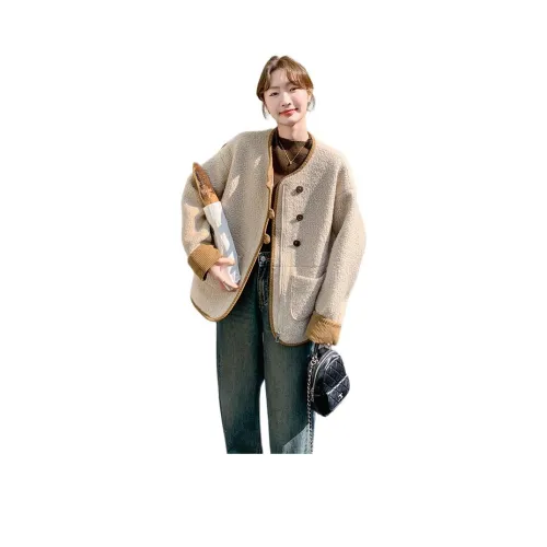 MEXICAN Бежевый Женский Короткий Пальто