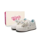 Бежевый, синий [зеленый бант]