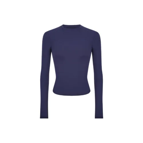 IUNOP Весенний Осенний Однотонный Внутренний В-образный вырез Круглый вырез Облегающий крой Топ Женский