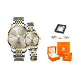 Стальной браслет, серый, пара.