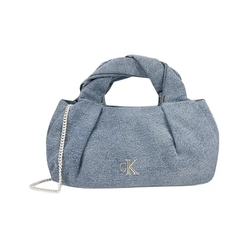 Calvin Klein Ткань Сумка Средний Женская Джинсовая Светло-Синяя