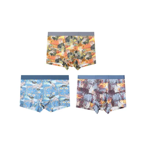 Devanro Золотой Сад + Синий Afternoon + Мирный Years Мужские боксер-шорты