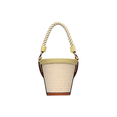 Maison Margiela Ротанг с Телячья кожа и Козья кожа Сумка-ведро Сумка через плечо Сумка Женская Коричневый Желтый
