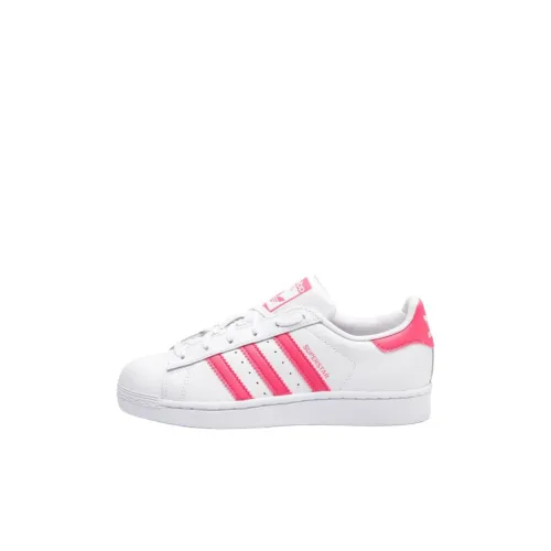 Adidas Originals Superstar J Low Топ Детский Скейтбординг Белый Розовый