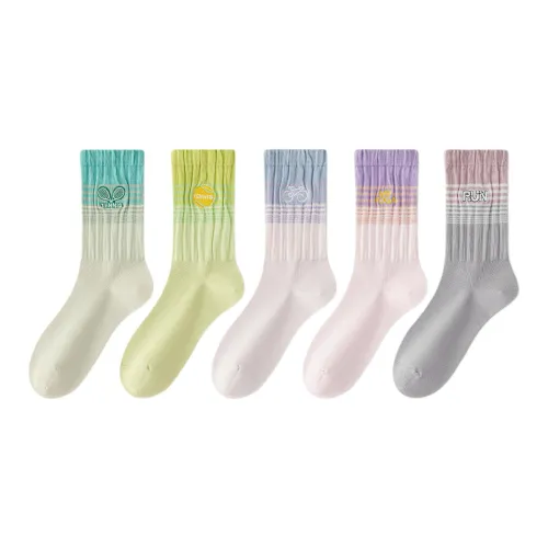 MIIOW Весенние Осенние Летние Зимние Носки с Высоким Верхом Женские 5 пар X3036