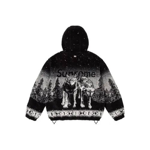 Supreme B.B.SIMON Collaboration FW25 Двусторонний с капюшоном флисовая куртка унисекс