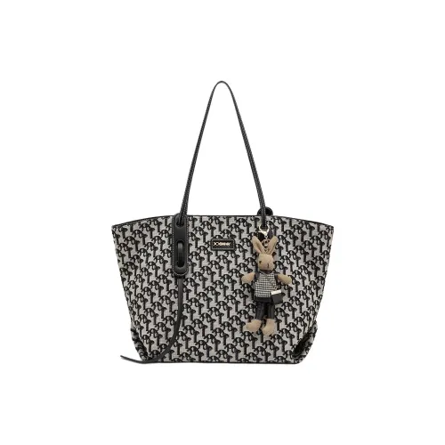 JOSINY Ткань Сумка Сумка через плечо Большая Женская Винтажная Черная