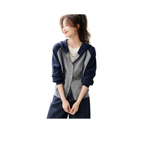 Mo Han Yi Mei Серый и Темно-Синий Женские Свитера