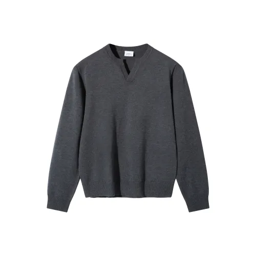 SANBAI STUDIO Slim Fit Свитер Мужской Осенний и Зимний Смесь Длинный рукав Трикотаж Унисекс