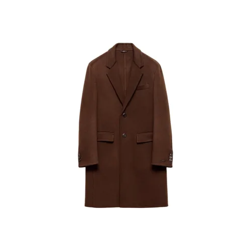 PRADA Мужское пальто коричневого цвета