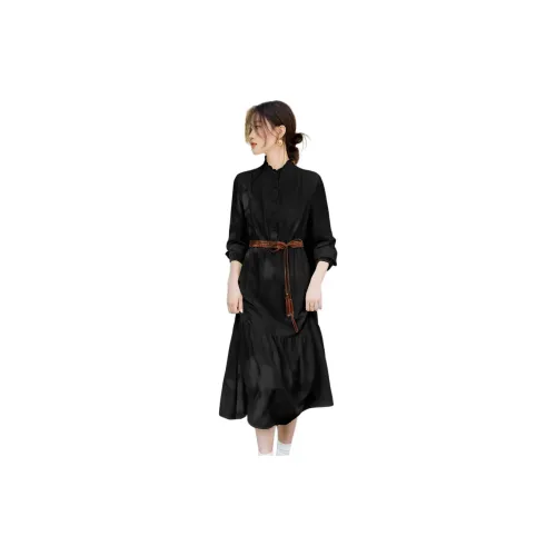 Mo Han Yi Mei Длинное платье с длинными рукавами женское