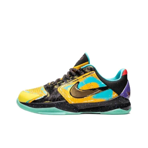 Nike Zoom Kobe 5 Prelude 'Finals MVP' Low Топ Детские Баскетбольные Кроссовки Черный Желтый Школьный
