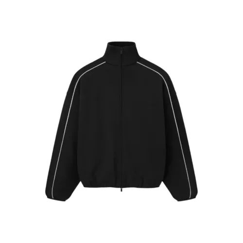 Fear of God ESSENTIALS SS25 Modern Fit Fleece Track Jacket Deep Black Jacket Men's