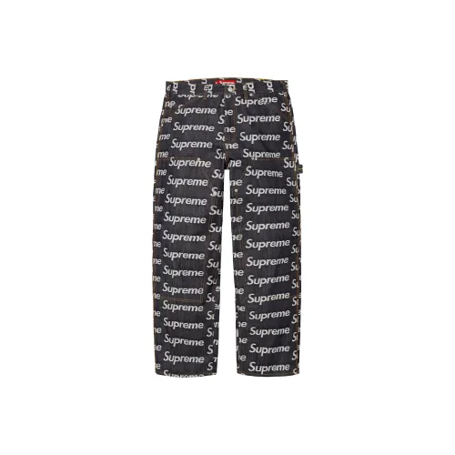 Supreme Fw25 WEEK10 Жаккард LOGOS Двойной Колено Деним PAINTER Джинсы Джинсы Унисекс